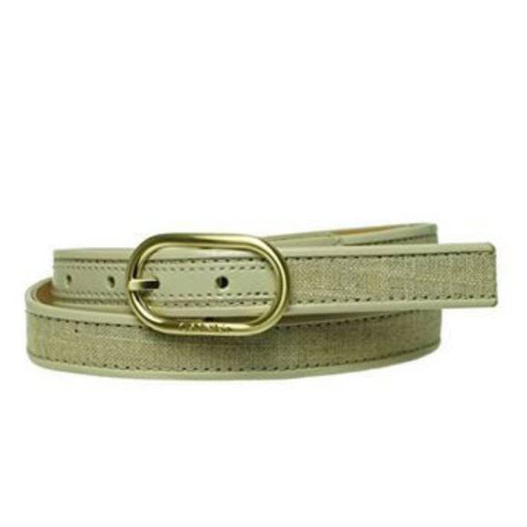 Calvin Klein Accessories - Calvin Klein Linen with Patent Trim Belt